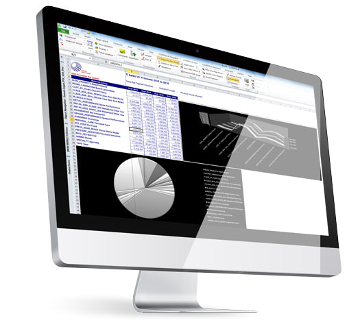 iMac showing financial modelling application