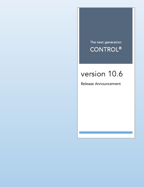 CONTROL® v10.6 Release Notes download